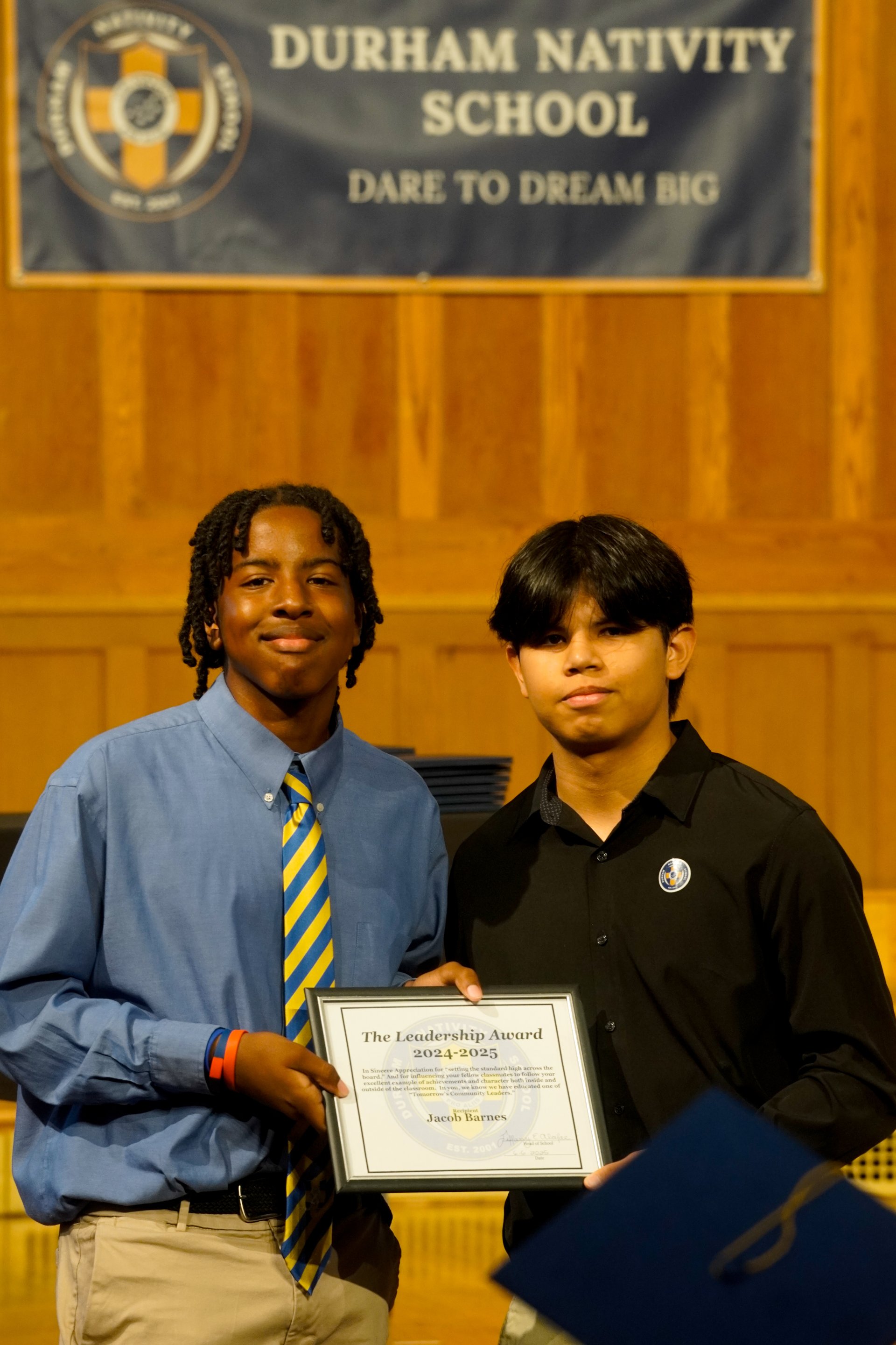 Built for Boys Durham Nativity School cultivates tomorrow's leaders by celebrating, uplifting, amplifying, and empowering young men of the Triangle, ensuring they are seen, heard, respected, and reflected while providing unparalleled opportunities in academics, athletics, community engagement, and leadership. Learn More