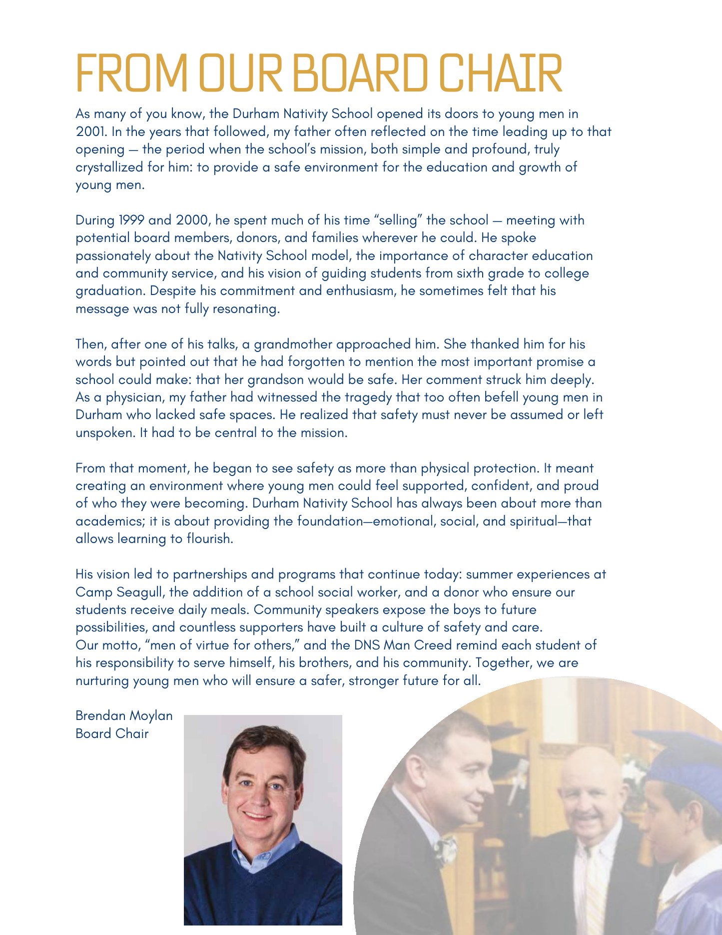 Message from Durham Nativity School Board Chair.