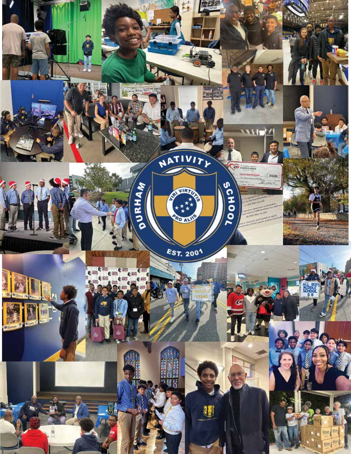 Durham Nativity School student and community photo collage.